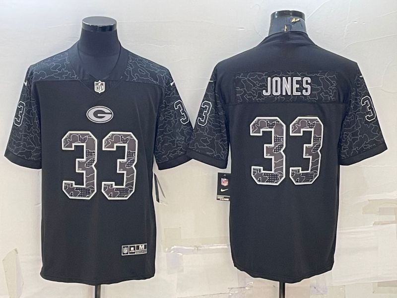 Men Green Bay Packers #33 Jones Black Nike Limited NFL Jersey->new england patriots->NFL Jersey
